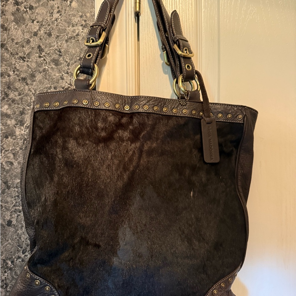 Aqua Madonna fur bag